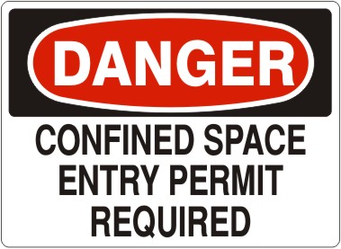 Danger Sign Confined Space Permit Req'd Prior To Entry 10x14 OSHA Safety Sign 